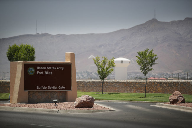 An entrance to Fort Bliss, where Anthony Michael Bowden served before allegedly murdering transgender woman Erykah Tijerina