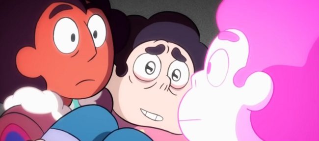 The culmination of a scene in Steven Universe which has delighted trans viewers