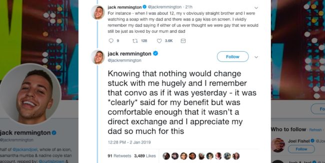A post in the viral Twitter thread describing the advice two gay men gave a father looking to support his potentially gay son.