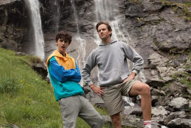 Timothée Chalamet and Armie Hammer behind the scenes on Call Me By Your Name