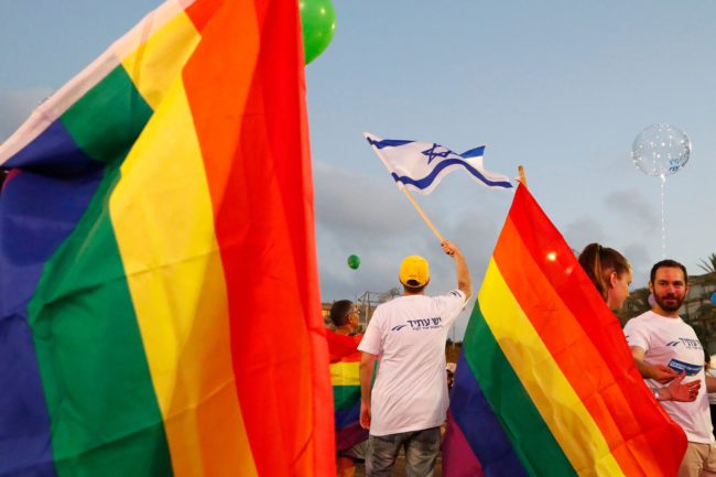 Participants attend a demonstration in Israel on July 22, 2018.