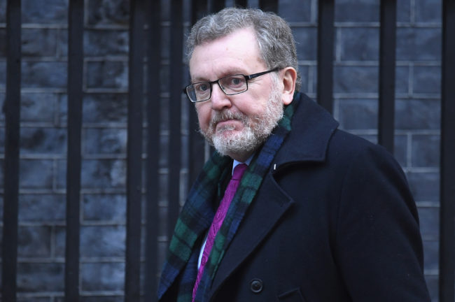 Secretary of State for Scotland David Mundell arrives at 10 Downing Street on November 13, 2018.