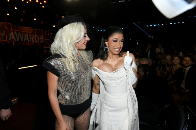 Lady Gaga and Cardi B attend the 61st Annual GRAMMY Awards at Staples Center on February 10, 2019 in Los Angeles, California.