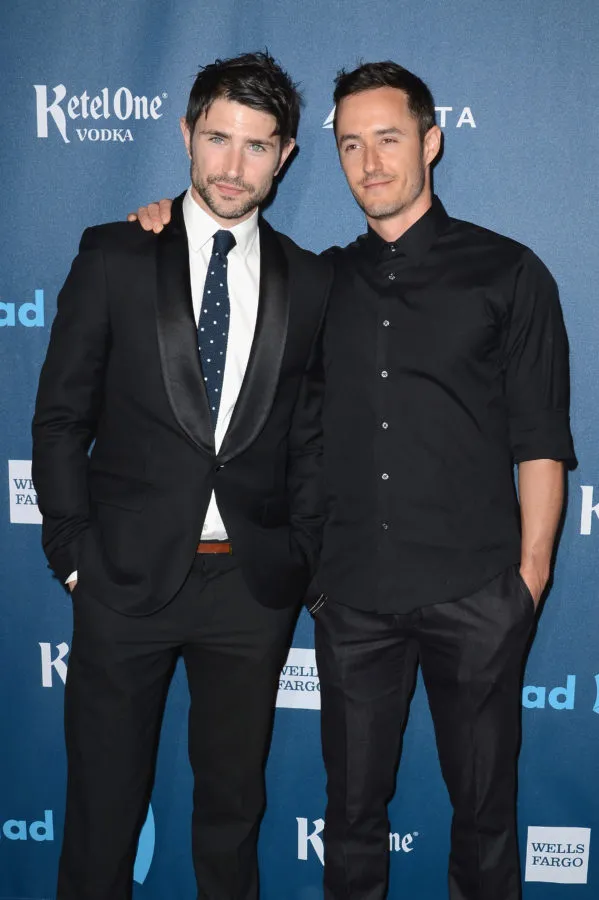 Actor Matt Dallas and Blue Hamilton arrive at the 24th Annual GLAAD Media Awards at JW Marriott Los Angeles at L.A. LIVE on April 20, 2013 in Los Angeles, California. 