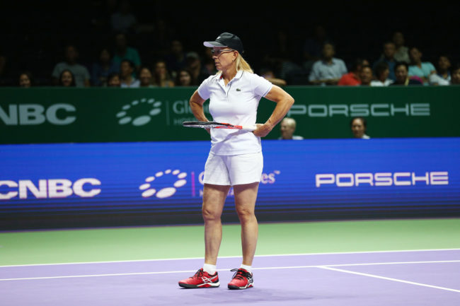 Martina Navratilova of the USA in action.