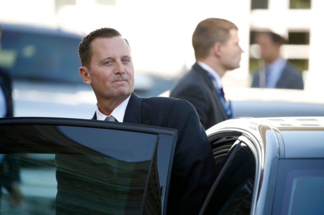 US Ambassador Richard Grenell gets in his car after an accreditation ceremony for new Ambassadors in Berlin, Germany, on May 08, 2018.