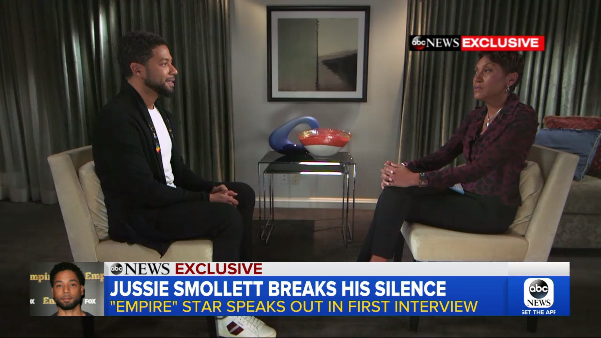 Jussie Smollett speaks to Good Morning America in the wake of the alleged attack