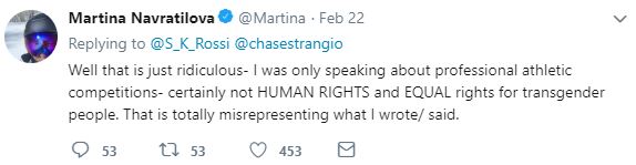 Martina Navratilova called out the anti-LGBT lobbyists on Twitter
