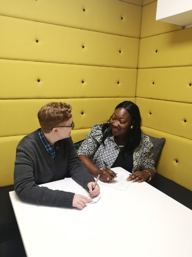 Lady Phyll and Ruth Hunt sign agreement.