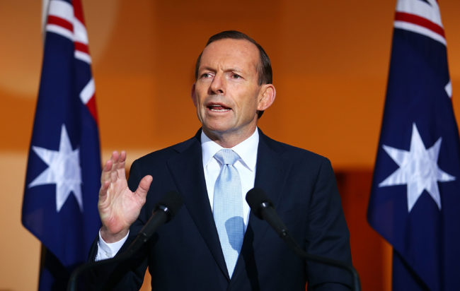 Australian Prime Minister Tony Abbott addresses the media during a press conference at Parliament House on July 18, 2014 in Canberra, Australia.