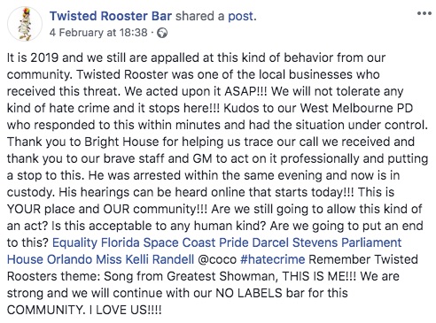 Gay bar Twisted Rooster Bar on Facebook 