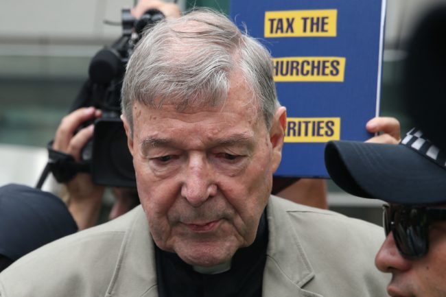 Cardinal George Pell leaves the County Court of Victoria court after prosecutors decided not to proceed with a second trial on alleged historical child sexual offences in Melbourne on February 26, 2019. - Australian Cardinal George Pell, who helped elect popes and ran the Vatican's finances, has been found guilty of sexually assaulting two choirboys, becoming the most senior Catholic cleric ever convicted of child sex crimes.