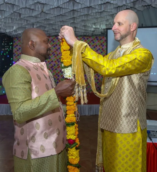 Vinodh Philip, from Mumbai, and Vincent Illaire, from France, who married in Paris, France in December last year 