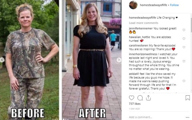 Queer Eye hero Jody shares a  before and after shot on her social media. (Instagram/ @homesteadwayoflife)