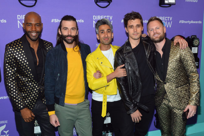 Karamo Brown, Jonathan Van Ness, Tan France, Antoni Porowski, and Bobby Berk of Queer Eye attend the 10th Annual Shorty Awards at PlayStation Theater on April 15, 2018 in New York City.