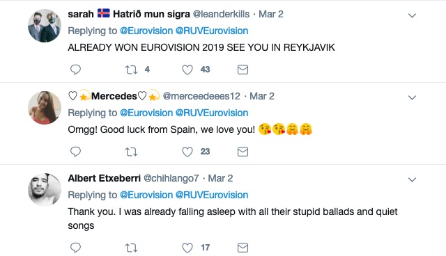 Reactions to Hatari being named as Iceland's Eurovision entry.