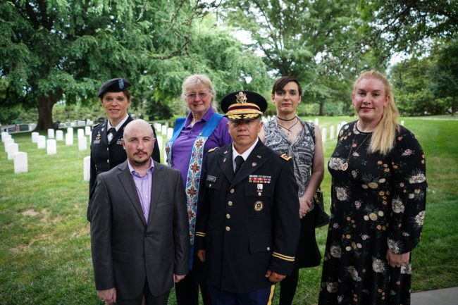 Transgender veterans joined to lay a wreath at the Tomb of the Unknown Soldier—a military ban would prevent openly transgender people from enlisting in the military.