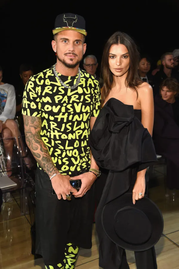 Charly DeFrancesco and Emily Ratajkowski attend the Marc Jacobs Spring 2019 Runway Front Row during New York Fashion Week: The Shows at Park Avenue Armory on September 12, 2018 in New York City.