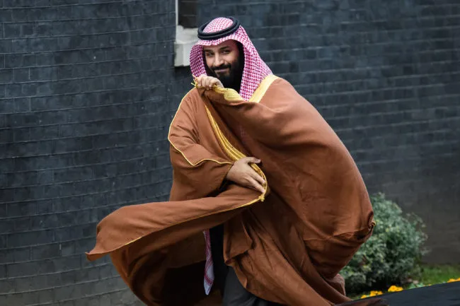 The Crown Prince of Saudi Arabia Mohammed bin Salman arrives for a meeting with British Prime Minister Theresa May.