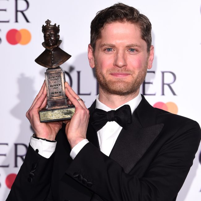 Kyle Soller with the award for Best Actor during The Olivier Awards with Mastercard at the Royal Albert Hall on April 07, 2019 in London, England