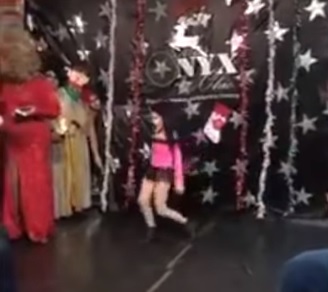 Child drag star Jacob Measley performs as Miss Mae Hem