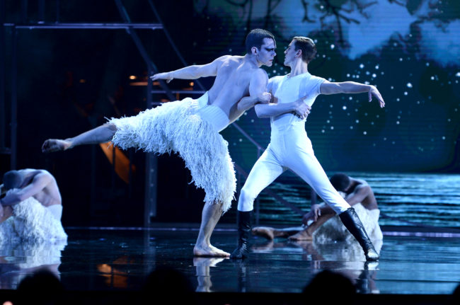 A performance of Swan Lake on stage during The Olivier Awards 2019 with Mastercard at the Royal Albert Hall on April 07, 2019 in London, England.