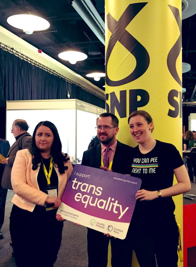 Angela Crawley, Stewart McDonald and Mhairi Black attended the SNP 19 conference. (Twitter/@AngelaCrawley30)