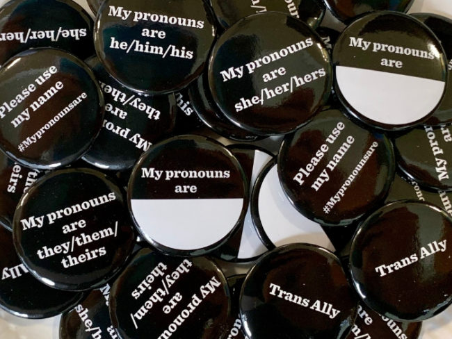 'My pronouns are...' badges