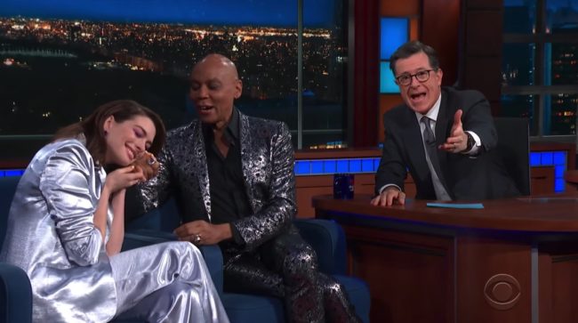 Anne Hathaway fangirling over RuPaul.