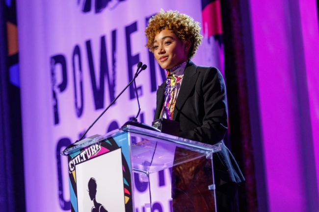 Honoree Amandla Stenberg speaks onstage during the 2019 Essence Black Women in Hollywood Awards Luncheon at Regent Beverly Wilshire Hotel on February 21, 2019 in Los Angeles, California. 