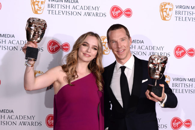 Bafta Tv awards winners Jodie Comer and Benedict Cumberbatch.