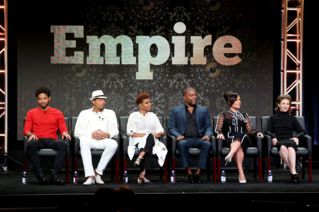 A photo of Empire stars including Terrence Howard, Taraji P. Henson, who demanded Jussie Smollett's character Jamal and the actor's return to the show.