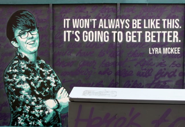 A newly painted mural featuring murdered journalist Lyra McKee.
