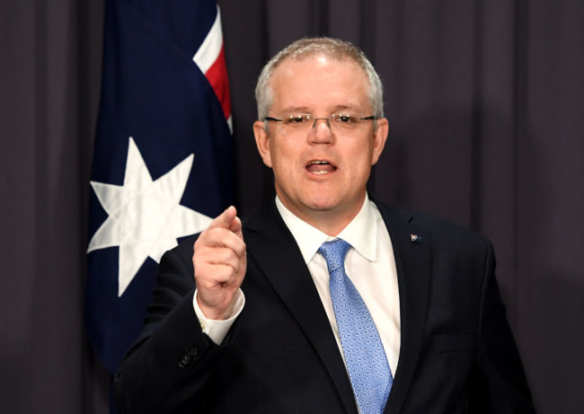Australian election: Prime Minister Scott Morrison at a press conference on national security ahead of Question Time at Parliament House on December 06, 2018 in Canberra, Australia. 
