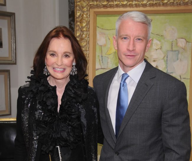 Gloria Vanderbilt and Anderson Cooper attend the launch party for The World Of Gloria Vanderbilt at the Ralph Lauren Women's Boutique on November 4, 2010 in New York City 