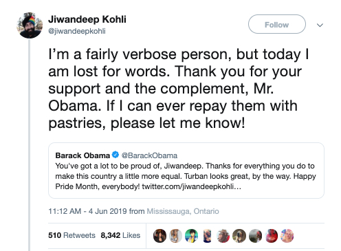 Jiwandeep Kohli Barack Obama rainbow turban