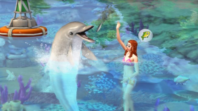 The Sims 4 will allow players to interact with dolphins and mermaids in the new Island Life expansion. (Electronic Arts)